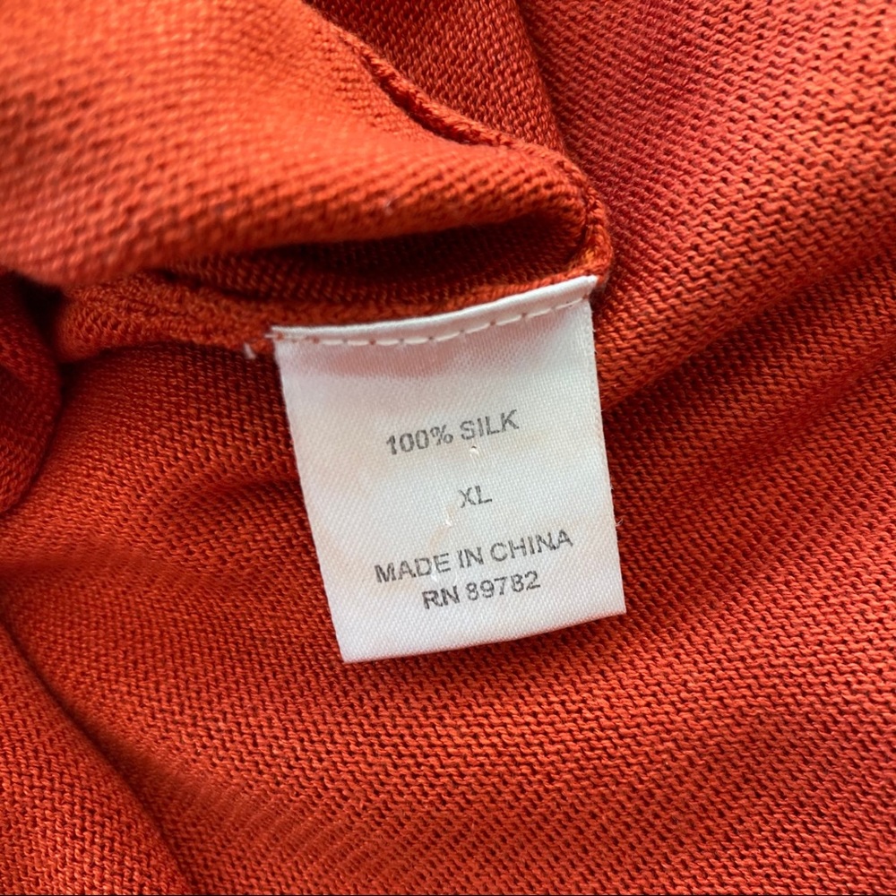 Josie Natori Orange Silk Scoop Neck Tank Top - Picture 5 of 7